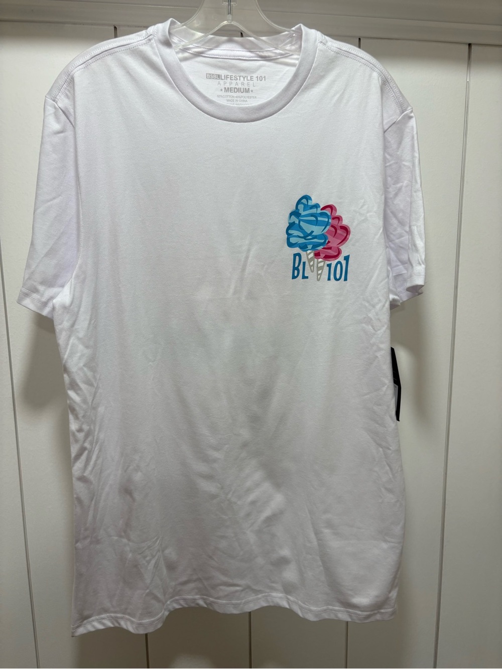 Baseball Lifestyle 101 Adult Size Medium White Home Run  Drip S/S Tee NWT